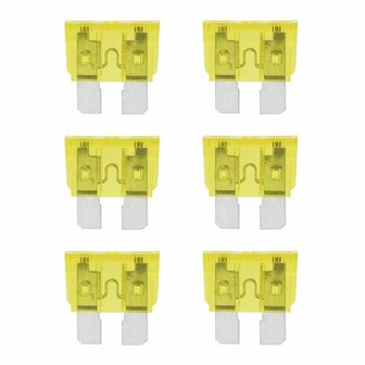 Standard 20A gelbe Flachsicherungen  6 Stuck