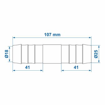 Schlauchverbinder gerade 25mm pro Stuck