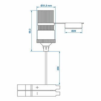 Zigarettenanzunderbuchse mit Batterieklemmen 12V 24V-16A