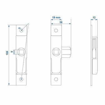Kleines Kastenschloss 100x19mm