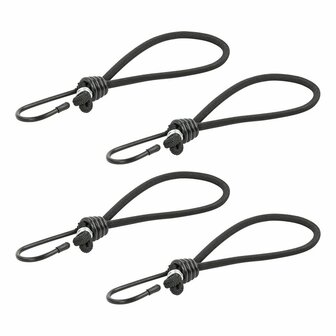 Zeltspanner elastisch schwarz mit Haken 4 Stuck
