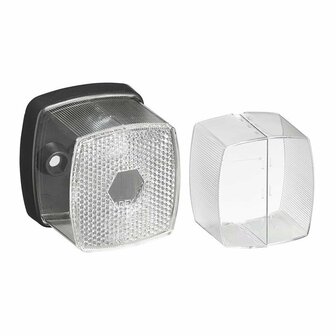Begrenzungsleuchte wei&szlig; 66x62mm mit Reflektor