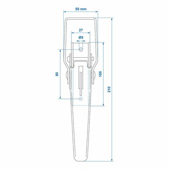 Knebelverschluss zb-01a 210x41mm