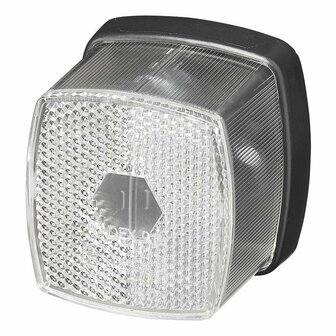 Begrenzungsleuchte wei&szlig; 66x62mm mit Reflektor