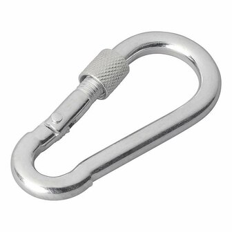 Metallkarabiner 8x80mm mit Schraubverschluss 2 Stuck