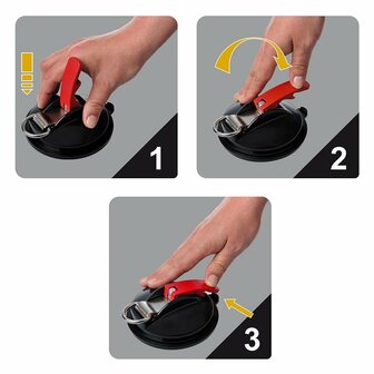 Saugnapfhalterung mit Ring + 2 S-Haken