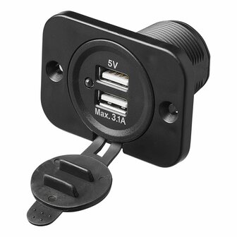 USB Unterputzdose doppelt Typ A 3100mA 12V 24V