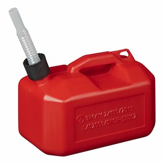 Kanister 5L Kunststoff rot UN-gepruft (niedriges Modell)
