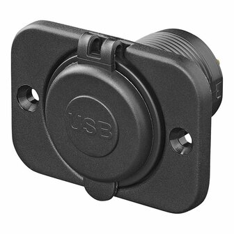 USB Schnellladegerat Einbau mit Montageplatte 2-fach 12 24V 3A Typ A + C
