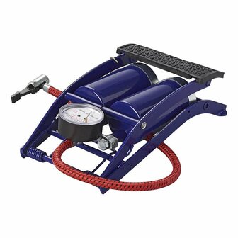 Fu&szlig;pumpe Doppelzylinder mit Manometer