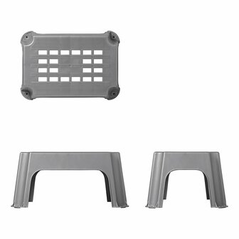 Tritthocker grau Kunststoff 42 5 x 27 5 x 23 cm