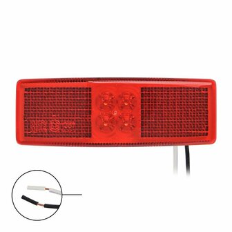 Begrenzungsleuchte 12 24V rot 110x40mm LED