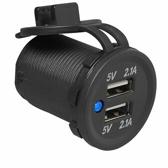USB Unterputzdose doppelt Typ A 2x2100mA 12V 24V