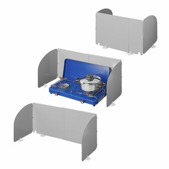Kochwindschutz 3-teilig Stahl klappbar + ausziehbar 32 62 x 28 5 x 25 cm