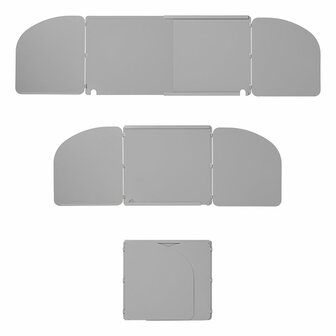 Kochwindschutz 3-teilig Stahl klappbar + ausziehbar 32 62 x 28 5 x 25 cm