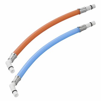 Flexible Schlauchverbindung 25 cm rot + blau 45 Tulle im Polybeutel