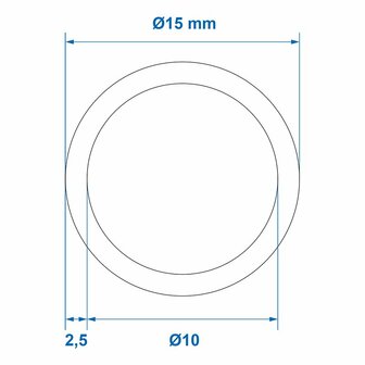 Trinkwasserschlauch rot 5 00M  dia 10x15mm