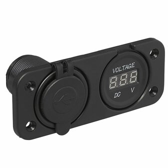 Unterputz-Montagesatz: Voltmeter 6-30V + USB-Anschluss doppelt Typ A 2x2100mA