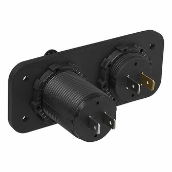 Unterputz-Montagesatz: Voltmeter 6-30V + USB-Anschluss doppelt Typ A 2x2100mA