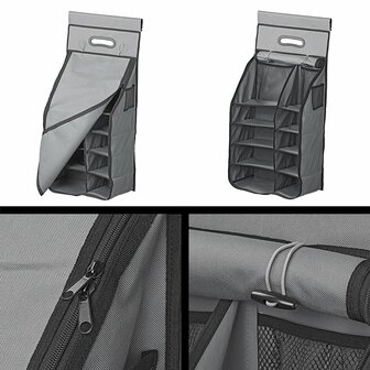 Organizer 14 Facher 40 x 78 x 26 cm mit Rei&szlig;verschlussfach + 7 mm Keder
