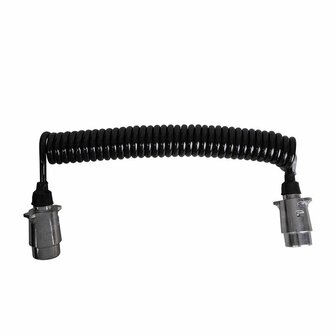 Spiralkabel 4 5M mit 2x Stecker 7-polig Metall