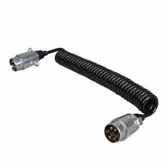 Spiralkabel 4 5M mit 2x Stecker 7-polig Metall
