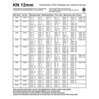 Schneeketten 12mm KN50