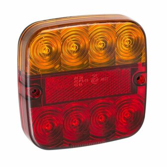 Rucklicht 12V 5 Funktionen 107x107mm 8LED