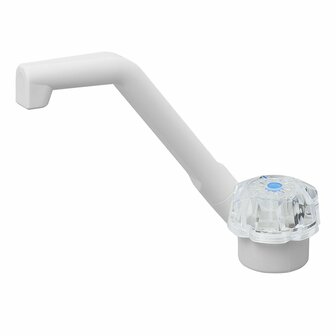 Kaltwasserhahn De Luxe 12V  dia 20 mm wei&szlig; gro&szlig;er Knopf