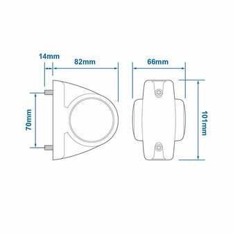 Breitenleuchte 12 24V rot wei&szlig; 101x82mm LED