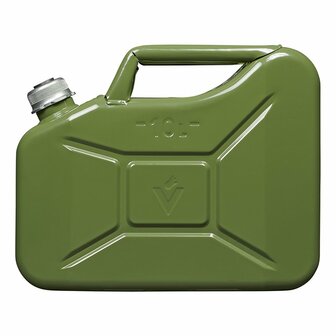 Kanister 10L Metall grun mit magnetischem Schraubverschluss UN-TuV GS gepruft