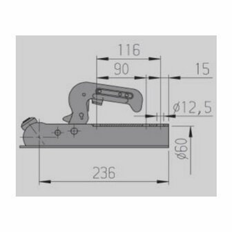 Kugelkupplung AK7 rund  dia 60 mm 750 kg