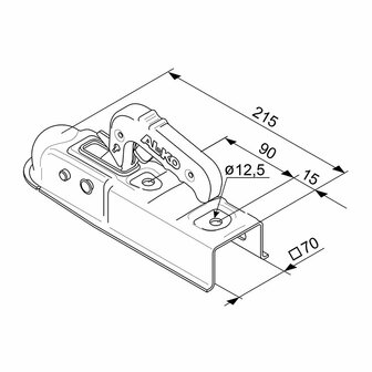 Kugelkupplung AK7 Vierkant 70 mm 750 kg