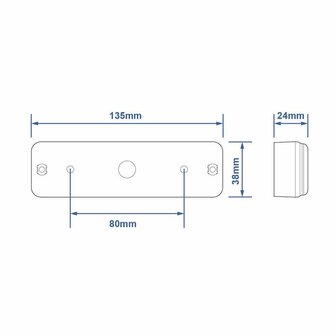 Rucklicht 12 24V 3 Funktionen 135x38mm LED mit Halter schwarz
