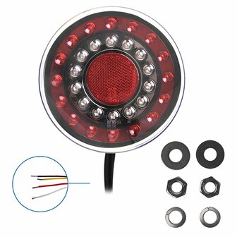 Rucklicht 12 24V 4 Funktionen 125mm LED