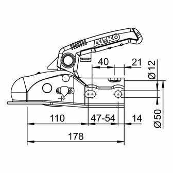 Kugelkupplung AK 270 rund  dia 50 mm 2700 kg