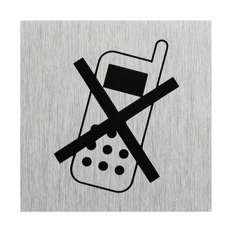 Aluminium Turschild Telefon ausschalten Piktogramm60x60mm