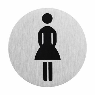 Aluminium Turschild Piktogramm Damentoilette  dia 75mm