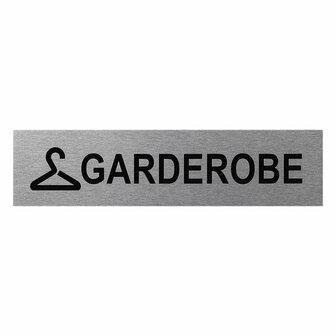 Aluminium Turschild Garderobe 160x40mm