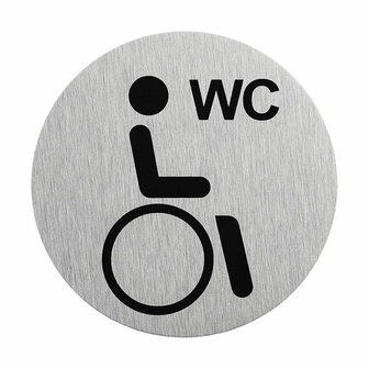 Aluminium Turschild Behinderten-WC Piktogramm dia 75mm