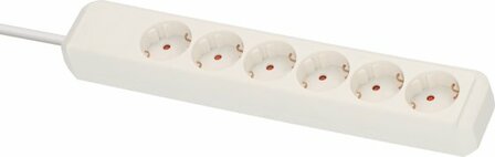 Steckdosenleiste 6-fach wei&szlig; 1,5m H05VV-F 3G1,5