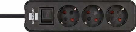 Steckdosenleiste 3-fach schwarz 1,5m H05VV-F 3G1,5