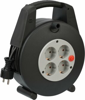 Kabelbox 4-fach schwarz lichtgrau 15m H05VV-F 3G1,5