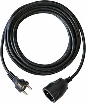 Kunststoff-Verlangerung schwarz 5m H05VV-F 3G1,5
