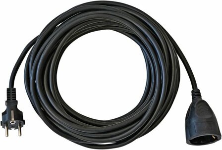 Kunststoff-Verlangerung Schwarz 10m H05VV-F 3G1,5