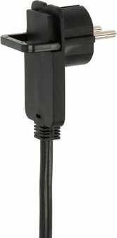 Qualitats-Kunststoff-Verlangerungskabel mit Flachstecker 5m H05VV-F3G1,5 schwarz