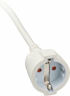 Qualitats-Kunststoff-Verlangerungskabel mit Flachstecker 10m H05VV-F3G1,5 weiss