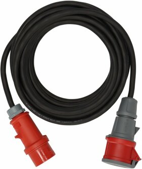 Verlangerungskabel IP44 mit Phasenwender 25m schwarz H07RN-F 5G2,5 CEE 400V 16A