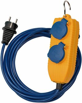 Verlangerungskabel IP54 mit Powerblock 5m blau AT-N05V3V3-F 3G1,5