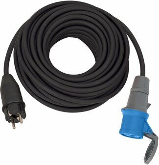 Industrie CEE Adapterkabel 230V IP44 25m H07RN-F 3G2,5 CEE 230V 16A Schutzkontakt-Stecker und CEE-Kupplung